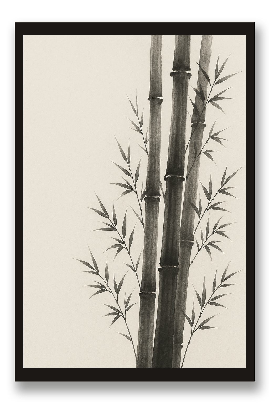 Chikurin — bamboo grove — framed 30×45 cm, black wood frame with acrylic glass
