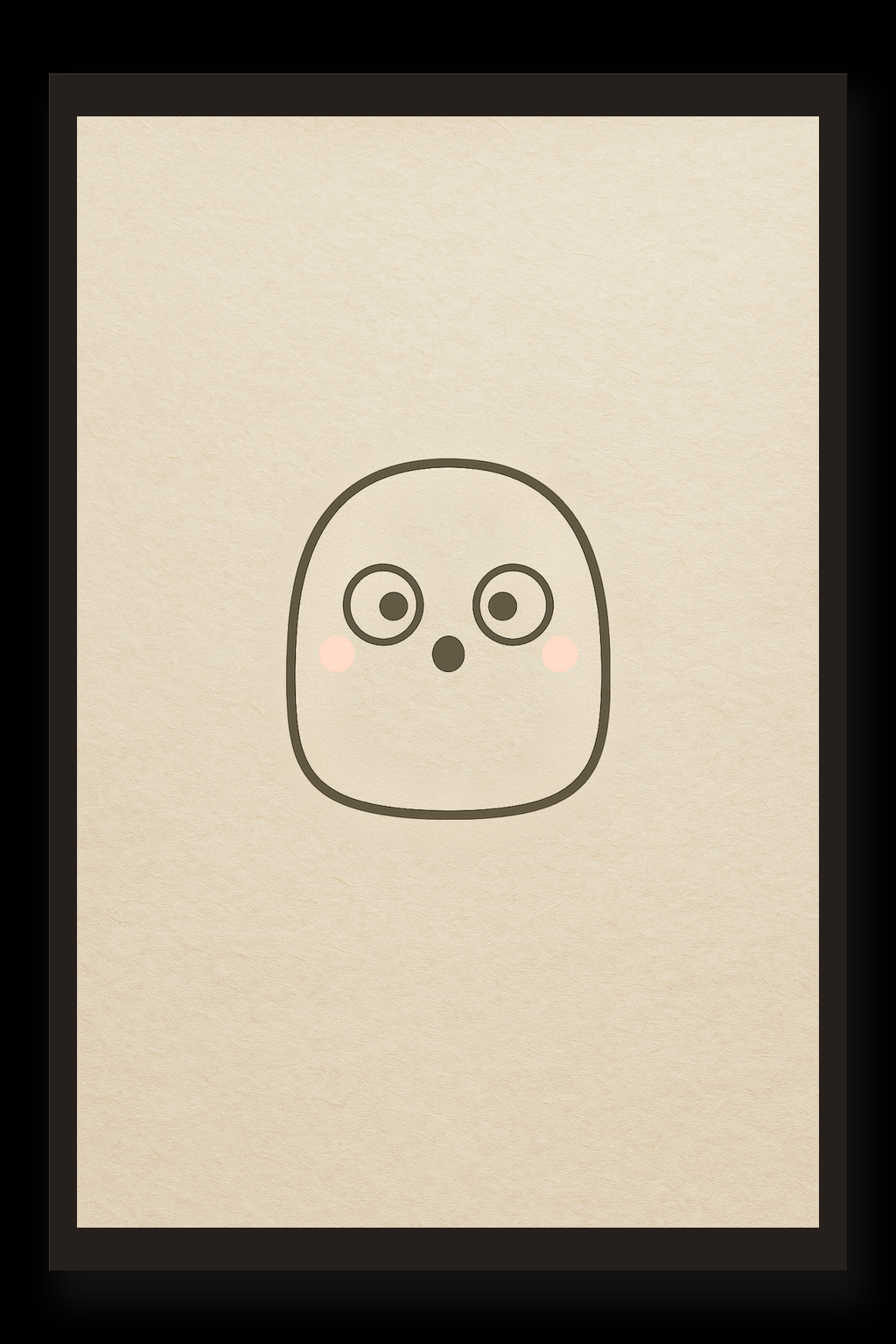 Ghost — Curious — framed 30×45 cm, black wood frame with acrylic glass