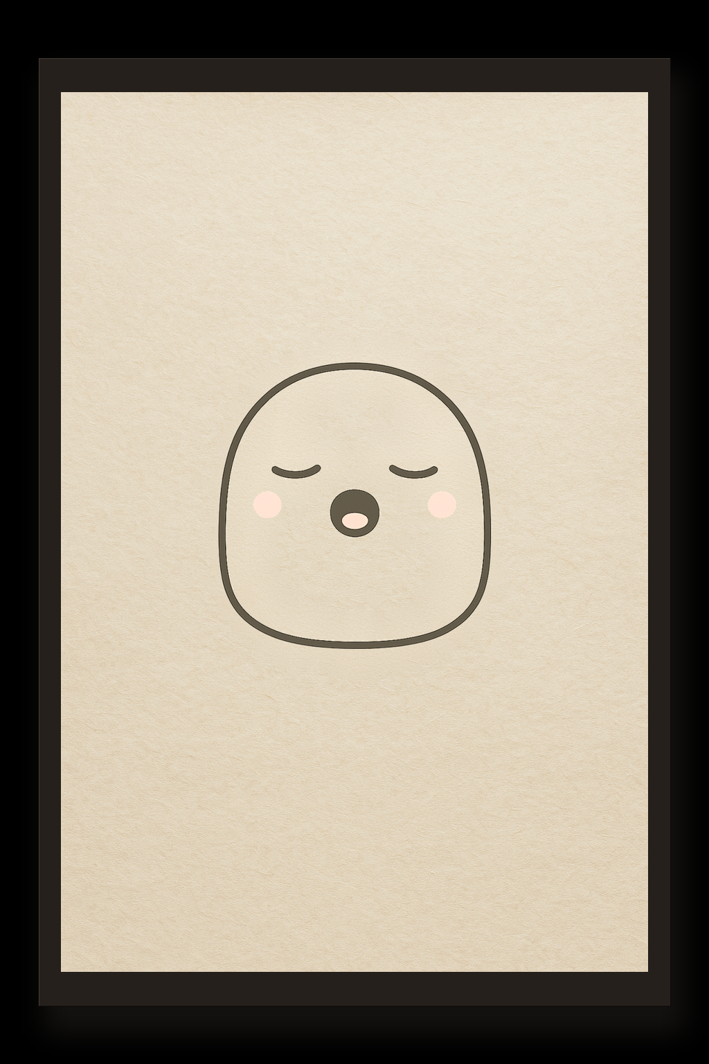 Ghost — Sleepy — framed 30×45 cm, black wood frame with acrylic glass