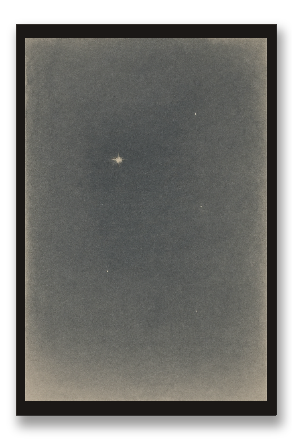 Hoshi — Star — framed 30×45 cm, black wood frame with acrylic glass