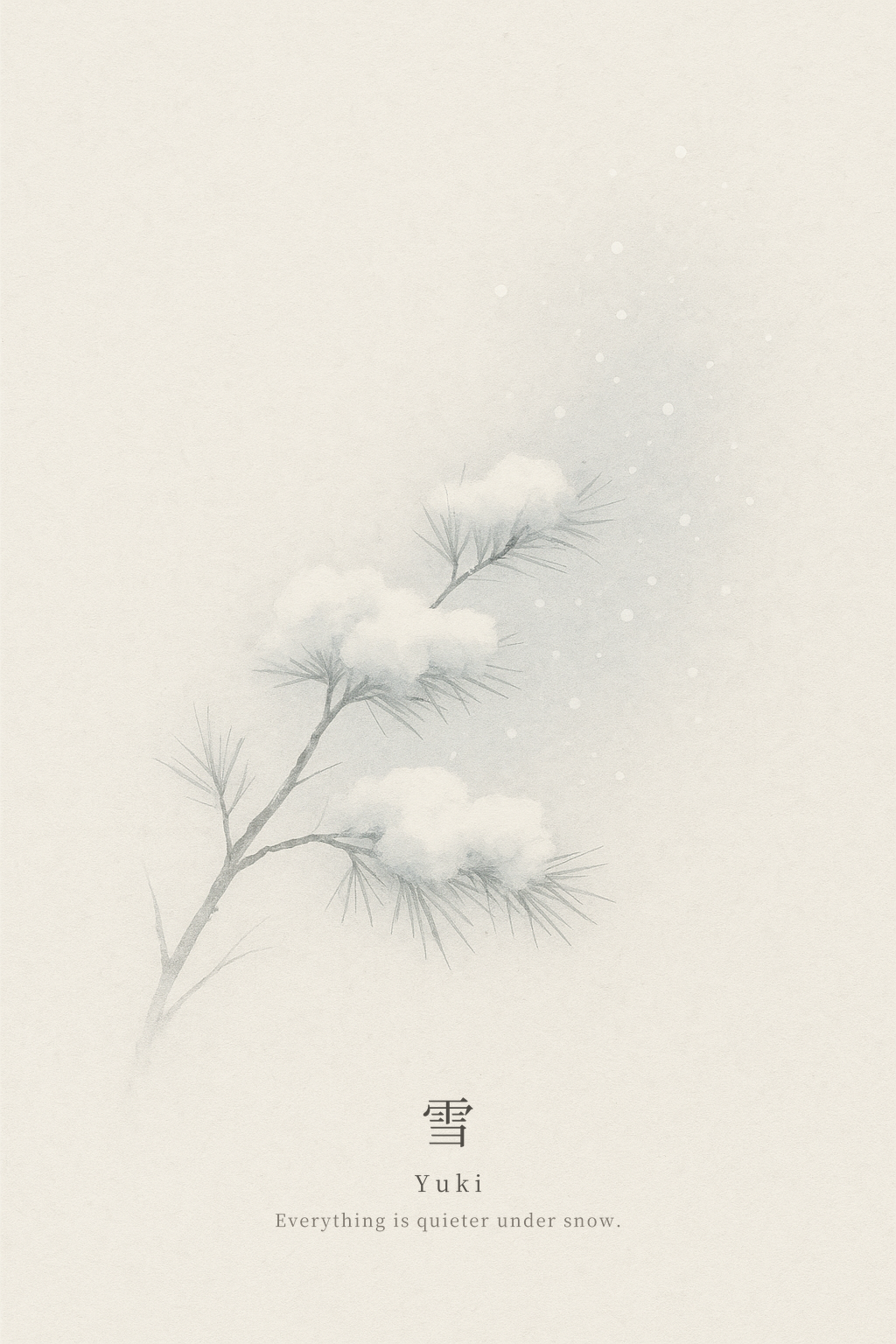 Yuki — snow motif with kanji 雪, name and poetic line