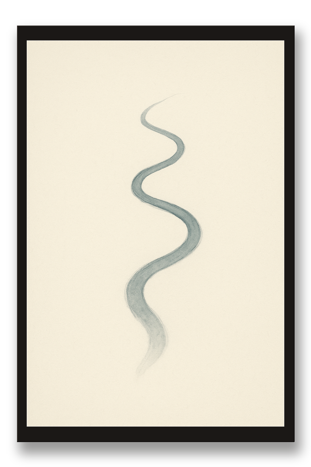 Kawa — River — framed 30×45 cm, black wood frame with acrylic glass