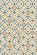 Shippo interlocking-circle pattern in indigo with persimmon accents on warm paper