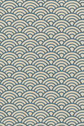 Seigaiha wave-scallop pattern in muted indigo on warm off-white paper
