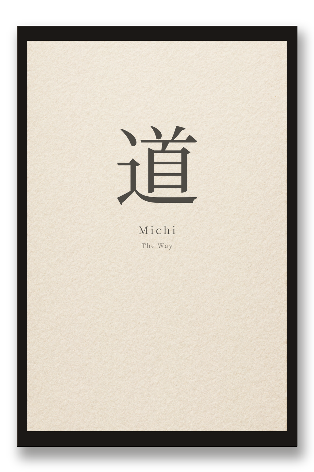 Michi — the way — framed 30×45 cm, black wood frame with acrylic glass