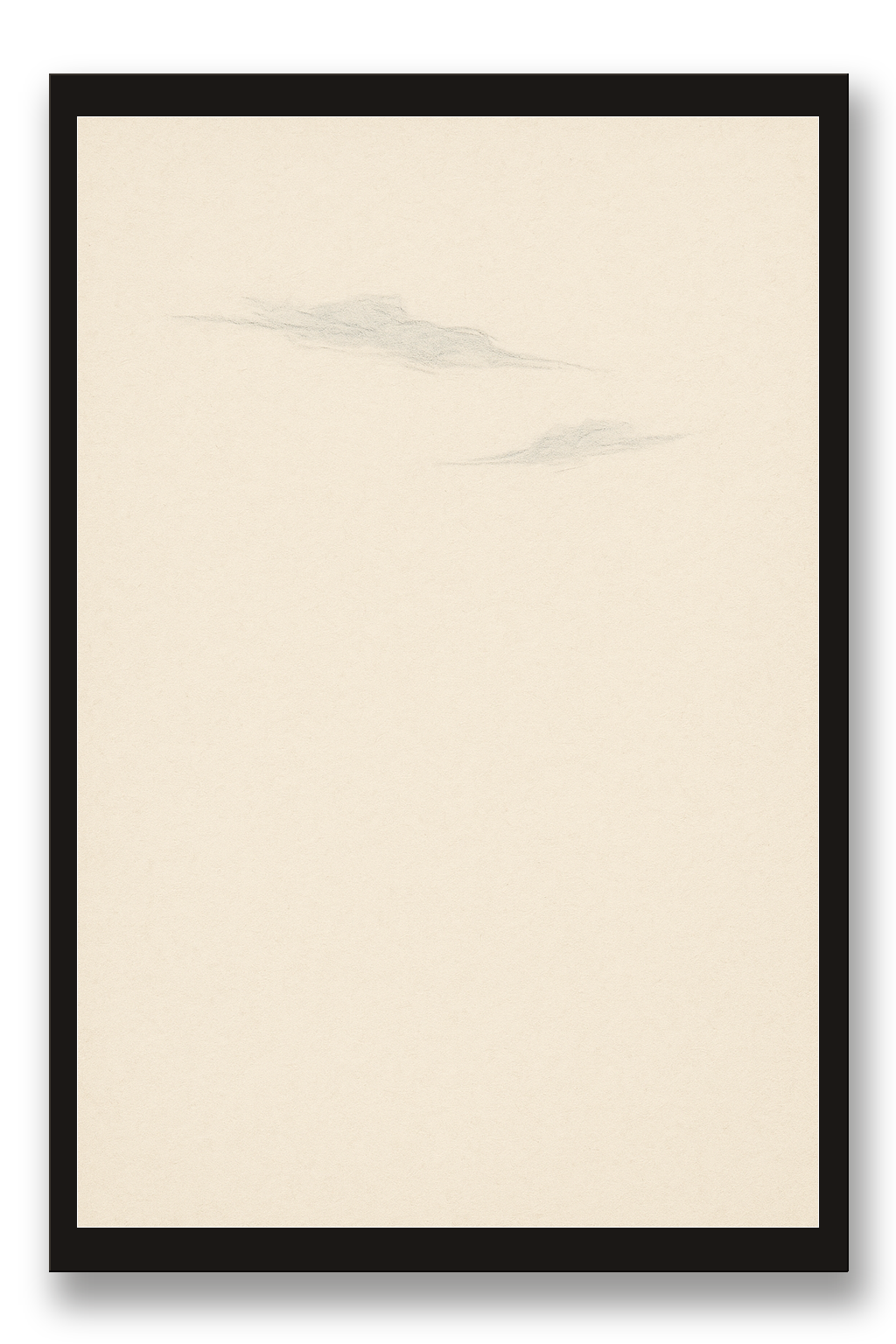 Sora — Sky — framed 30×45 cm, black wood frame with acrylic glass