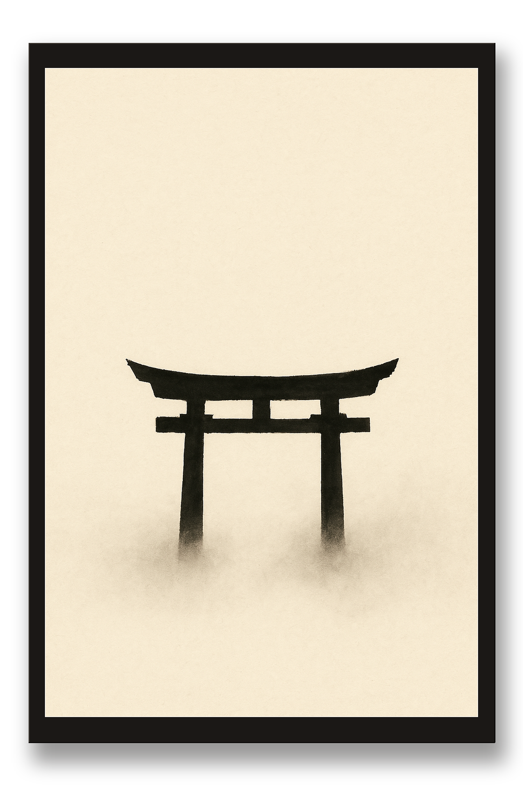 Torii — gate — framed 30×45 cm, black wood frame with acrylic glass